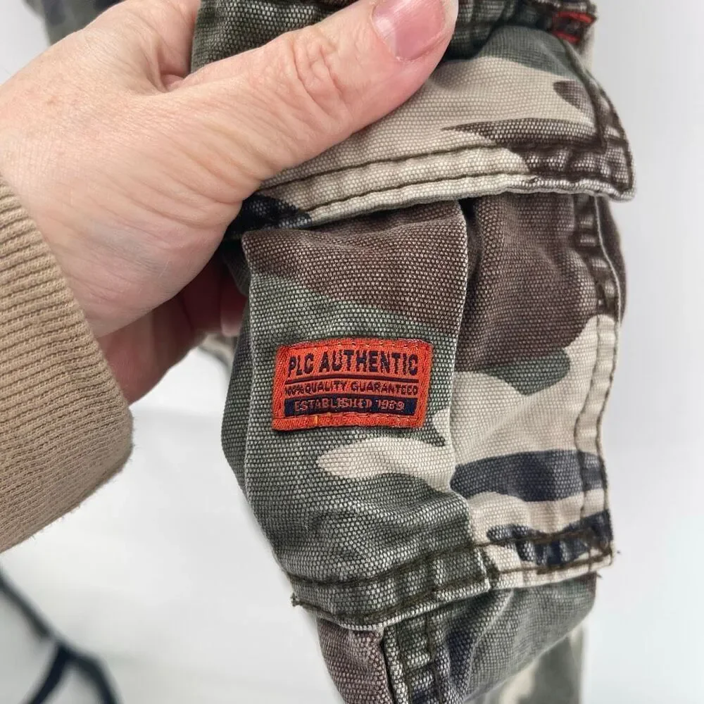 The Children's Place Kids Camo Drawstring Cotton Cargo Pants Green Brown Size 3T